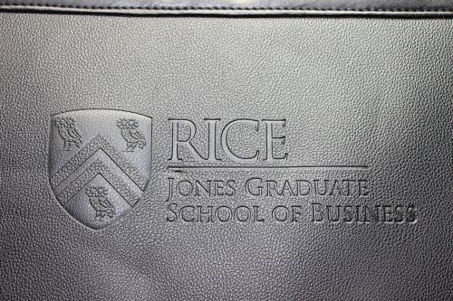 RICE JONES GRADUATE SCHOOL OF BUSINESS BLACK FOLIO PAD PLANNER ORANIZER VEGAN