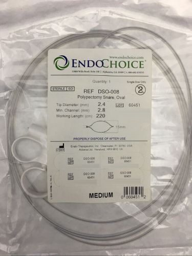 (1) EndoChoice Polypectomy Snare, 15mm x 220cm, Medium Oval Loop