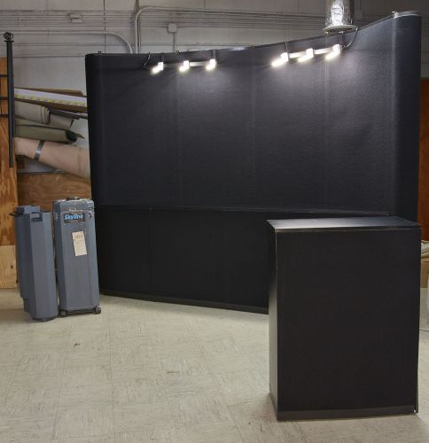 Large Black Portable Trade Show Booth with Case Table