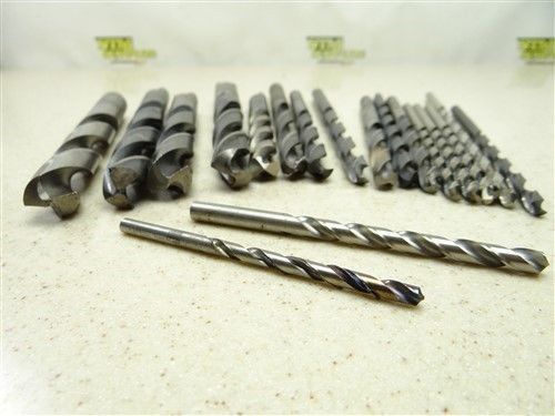 Assorted lot of straight shank twist drills 3/16&#034; to 11/16&#034; usa  ptd for sale
