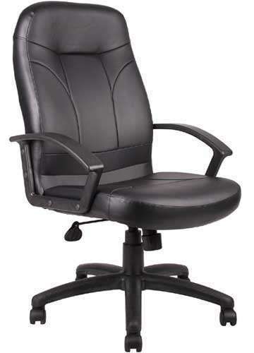 CONFERENCE CHAIRS Office Room Black Leather High Back Optional Chrome Base NEW