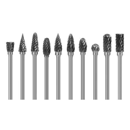 10pcs 6mm 1/8&#034; head tungsten carbide rotary burrs die grinder carving set bi226 for sale