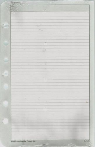 Franklin Planner CL Lined Pages White Classic Size 5.5&#034; x 8.5&#034; 11096