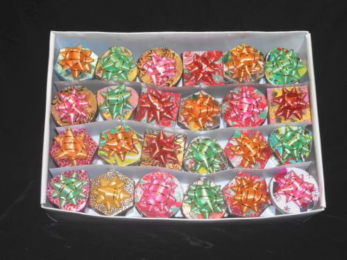 Ring Gift Boxes Xmas Foil &amp; Ribbon Bow Case 48 Assorted NEW! Wholesale Pricing