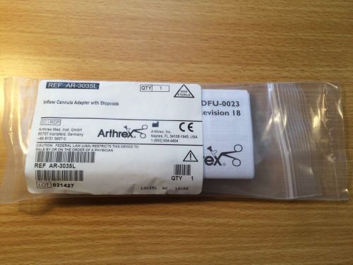 NEW Arthrex Inflow Cannula Adapter With Stopcock AR-3035L
