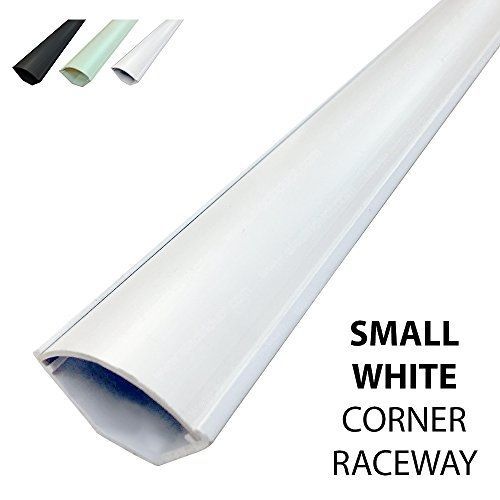 Electriduct Small Corner Duct Cable Raceway (1075 Series) - 5 Feet - White
