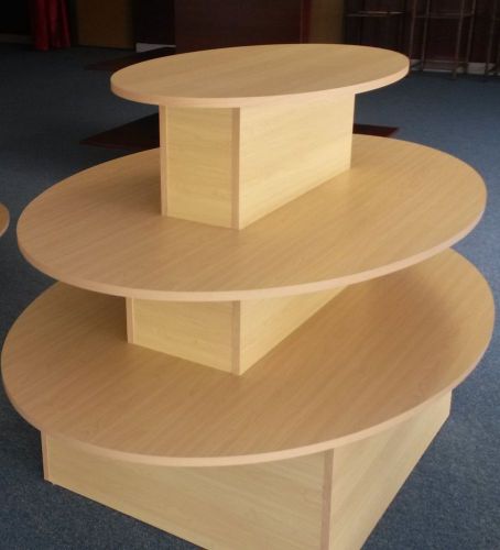 Maple Finish - 3 Tier Rounded Display Stand
