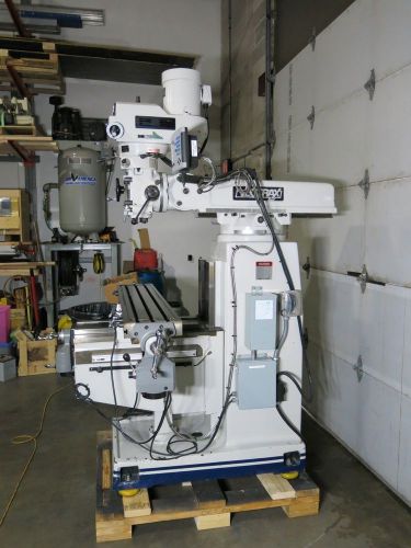 2009 vectrax gs20vh milling machine 10&#034;x54&#034; 5hp acurite power feed nice for sale