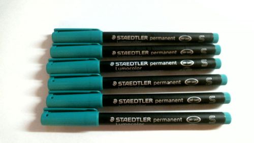 Staedtler Lumocolor Permanent Pen 313-9 Superfine 0.4mm Line - green Pack 6 pens