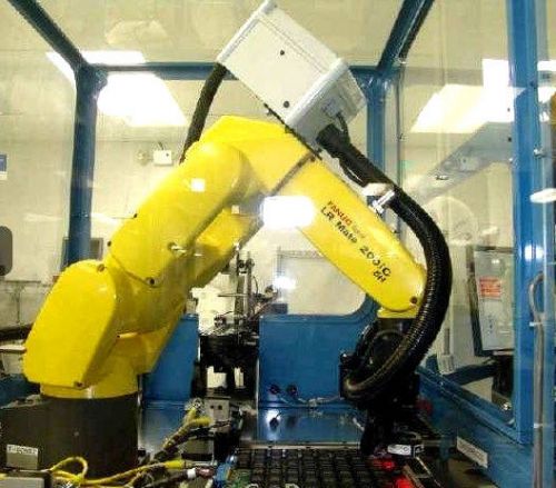 Fanuc robot lr mate 200ic r-30ia chip ic testing packaging system tested robotic for sale
