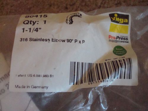 Viega Pro Press 1 1/4&#034; Stainless Elbow 90 P x P  New In Package  80415