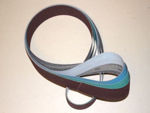 2&#034; x 72&#034; Knife Makers Sanding Belt Kit - A/O Xwt Cloth and A/O Film - 9 Belts