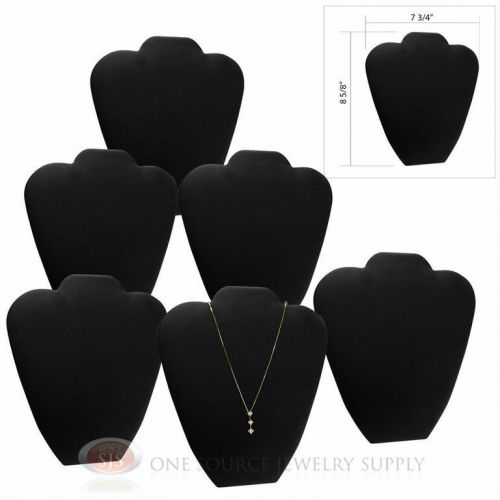 (6) 8 5/8&#034; Black Leather Padded Pendant Necklace Display Easel Presentation
