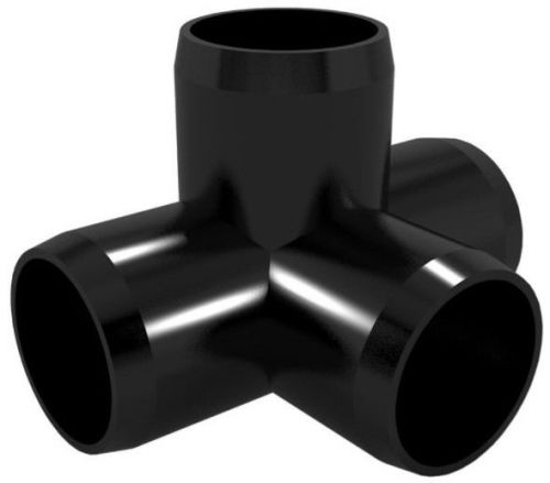 (2) FORMUFIT 1-1/4 in. 4-Way Tee PVC Fitting, Furniture Grade, Black (Pack of 2)