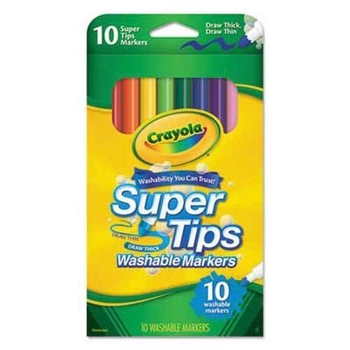 Crayola Washable SuperTips Markers, Assorted, 10/Pk