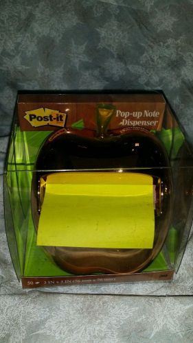 Post-it golden apple pop-up note dispenser, weighted desktop w/ 50 ct pad(3&#034;x3&#034;) for sale