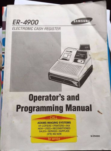 Samsung ER-4900 Operator&#039;s Manual and Programming Manual