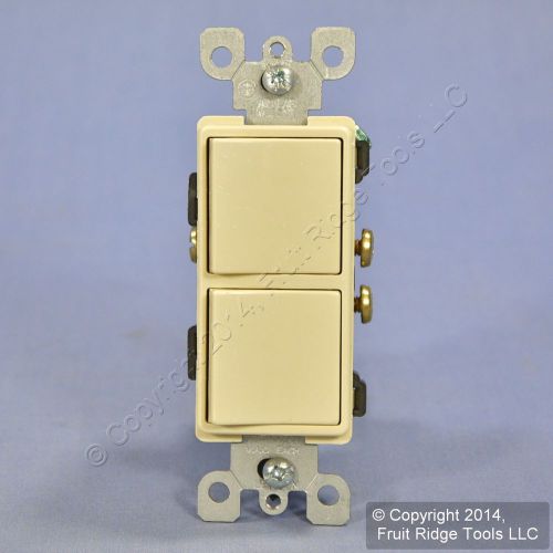 Leviton SCRATCHED Ivory COMMERCIAL Decora DOUBLE Rocker Switch 15A Bulk 5634-I