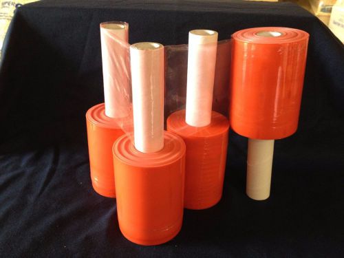 4 rolls red stretch plastic wrap 5&#034; x 1000&#039; x 80ga stretch wrap / stretch film for sale