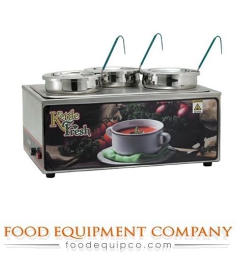 Winco ESM-34KNB Soup Merchandiser, &#034;Kettle Fresh&#034;, triple 4 qt. insets