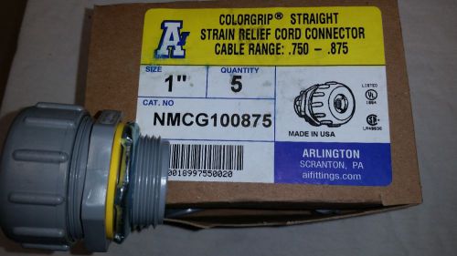 Arlington NMCG100875 1&#034; Strain Relief Cord Connector .750 - .875