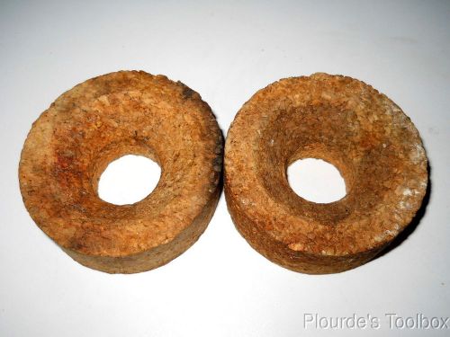 Lot (2) soiled cork ring supports for 100ml flasks, 80mm x 30mm x 30mm for sale