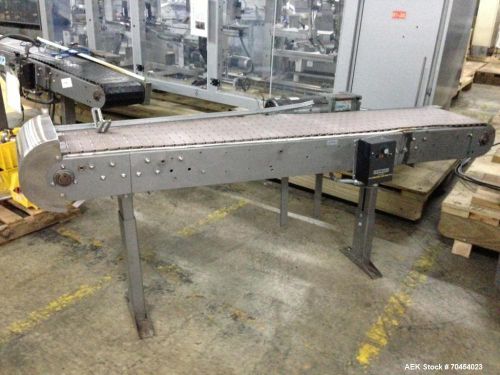 Used-NEDCO 12&#034; x 6&#039; Stainless Steel Frame Poly Flex Mattop conveyor Baldor Varia
