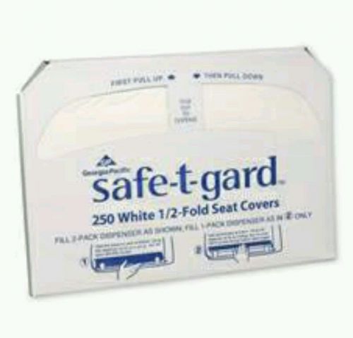 Georgia Pacific 47046 Safe-T-Gard 1/2 Fold Toilet Seat Covers, White 250/PK