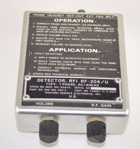 Probe Headset Receiver Box Detector RF-204U Part 906-002-000-4