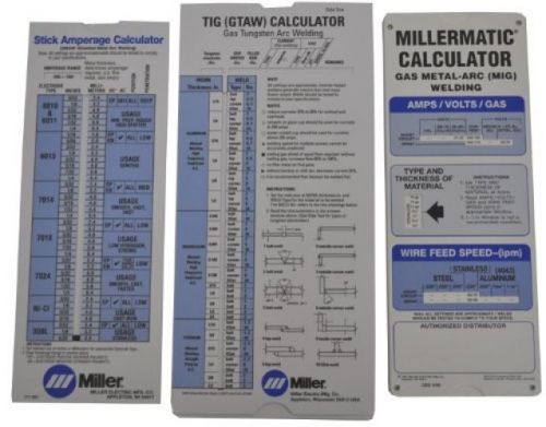 Miller Electric Millermatic Calculator Gas Metal Arc TIG MIG Welding Wire Feed