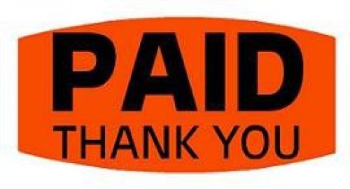 PAID, THANK YOU Labels 1 7/8&#034; x 3/4&#034; (1000)