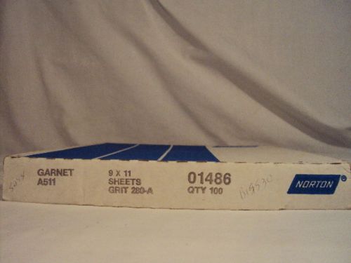 NEW OLD STOCK NORTON 280-A (280A) 9 X 11 SANDPAPER 100 QUANTITY SEALED PACKAGE