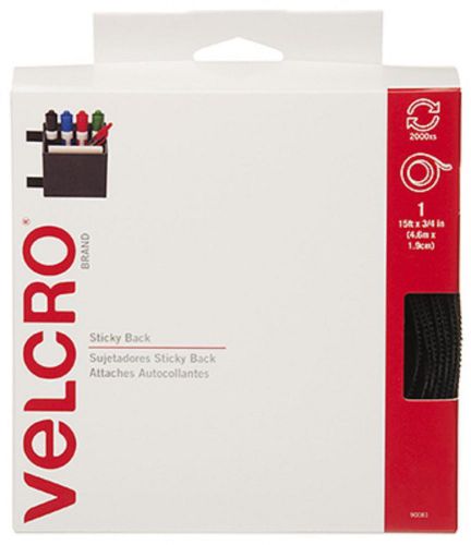 Velcro USA 3/4&#034;x15&#039; Black Velcro Sticky Back Tape 90081