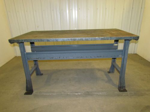 4-leg steel workbench table industrial vintage gray 60x30x33&#034; height for sale