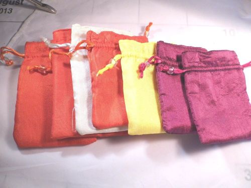 Set of 7 Assorted Silky &amp; lined Gift Bags/Pouches, 3 different size Draw string