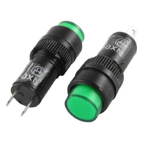DC 24V Neon Indicator Pilot Signal Lamp 10mm 10 Pcs Green Light New