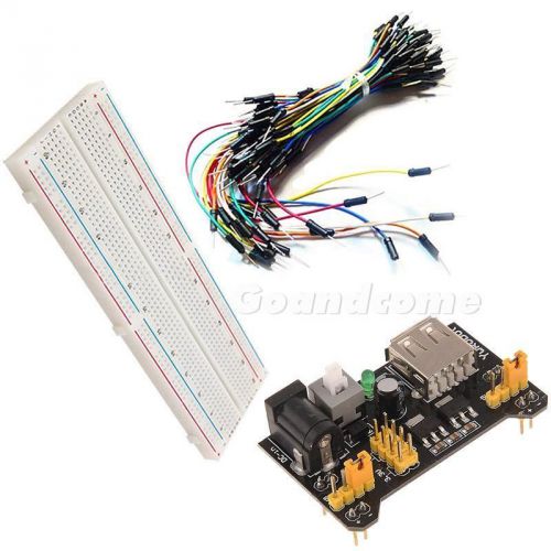 Mb-102 power module 3.3v 5v+breadboard board 830 point+65pcs jumper cable g1cg for sale