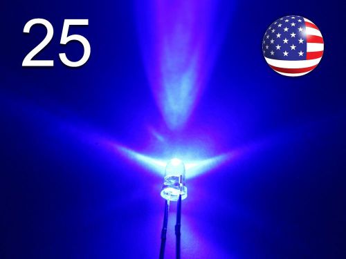 25pcs 3mm Blue Superbright LED - Water Clear Round Lamp - Diode Light - DIY - RC