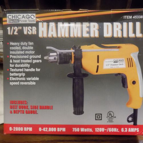 1/2&#034; VSR Hammer Drill- Chicago Electric Power Tools #45338