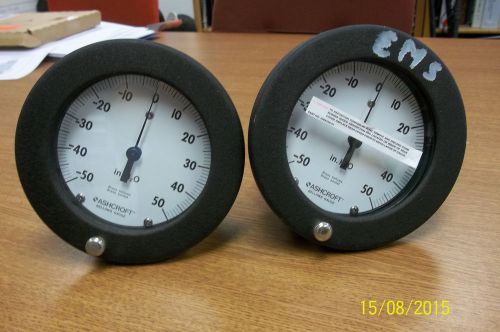 2 ashcroft -50  to +50 inches water gauge, (vacuum and pressure) for sale