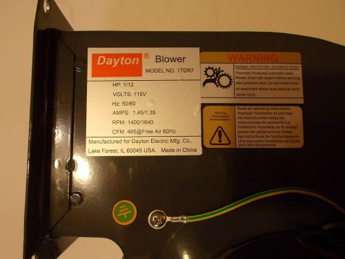 DAYTON BLOWER MODEL 1TDR7 485 CFM 1640 RPM 115V 50/60HZ