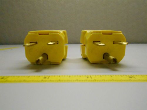 TWO HUBBELL HBL5666VY VALISE PLUG, 15 AMP, 250V, 6-15P, YELLOW
