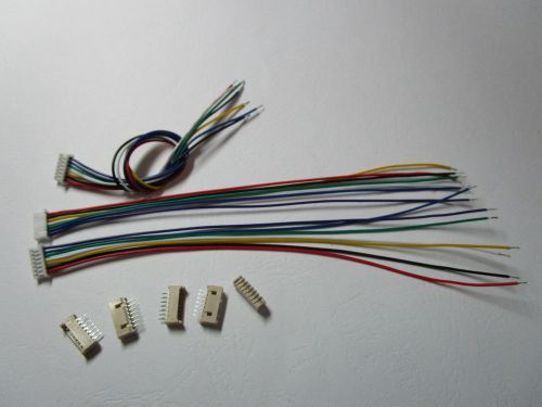 100 sets 1.25mm 7 pin male + female polarized connector with 28awg 5.9inch leads for sale