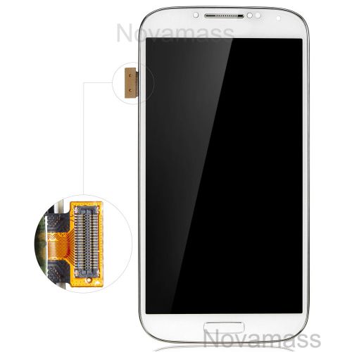 LCD Display Touch Digitizer Screen Frame For Samsung Galaxy S4 i9505 White