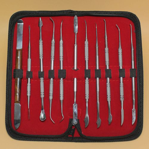 11PC Dental Lab Stainless Wax Carving Cement Spatulas Double Ended Tool NICE