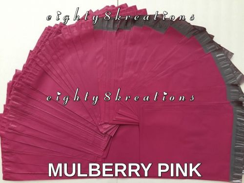 10 MULBERRY PINK Color 14x17.5 Flat Poly Mailers Shipping Postal Envelopes Bags