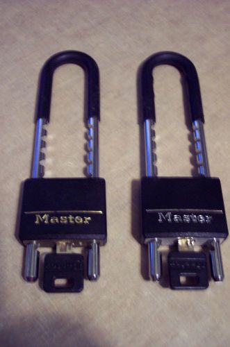 2 - master lock adjustable shackle padlock keyed different, 5&#034; shackle for sale