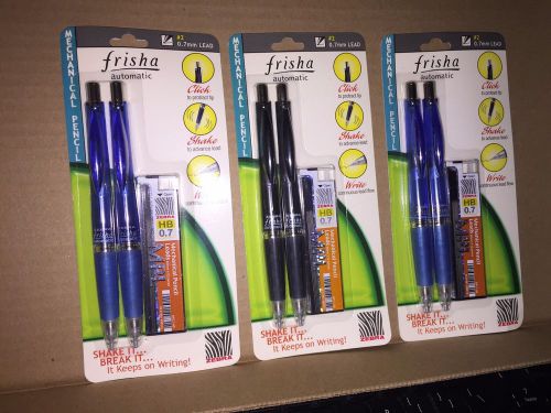 2 Zebra Frisha Automatic Mechanical Pencils, 0.7 Mm, Assorted Colors LOT OF 3