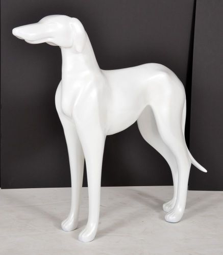 White High-Gloss Mannequin Dog (1 Each)