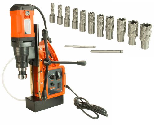 Cayken 1.65&#034; magnetic drill press variable speed w/ annular cutter 13pc 1&#034; depth for sale